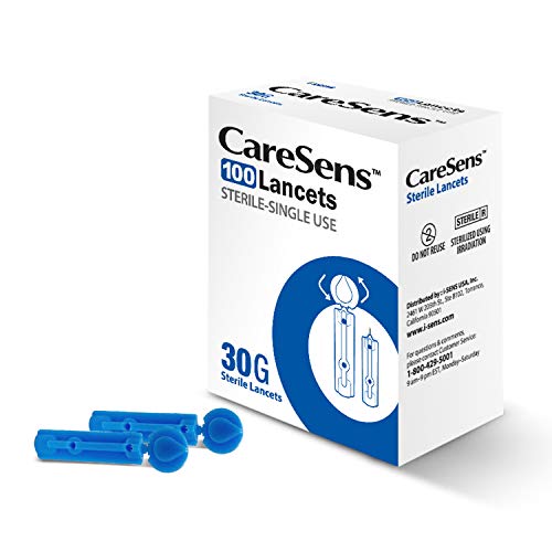 CareSens Sterile Single Use Ultra Thin 30G Universal Designed Lancets (100 Counts) for Minimizing Skin Discomfort and Pain