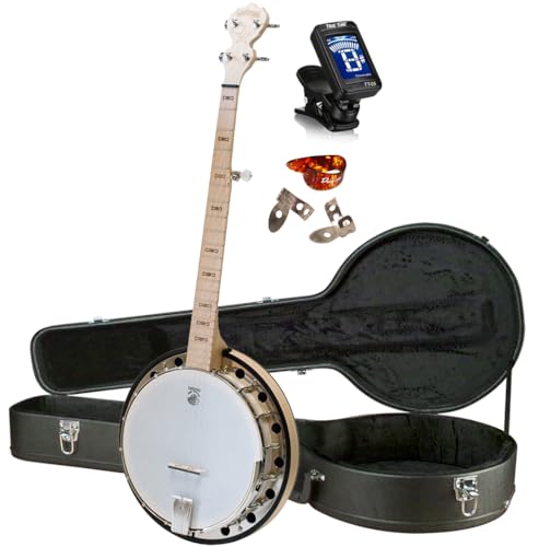 Deering Goodtime 2 5-String Maple Resonator Bluegrass Banjo with Hard Case, Tuner Instrument Alley Combo - Made in the USA