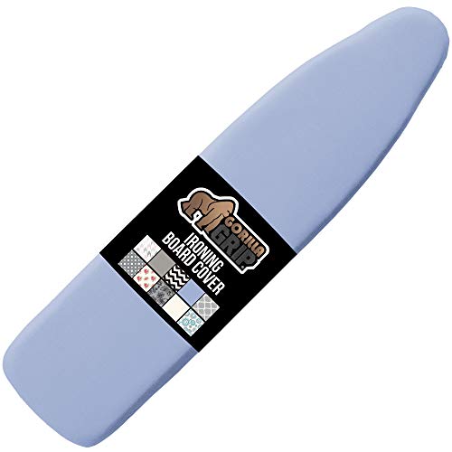 The Original Gorilla Grip Ironing Board Cover, Silicone Coating, Full Size Scorch Resistant Padding, Elastic Edge, Heavy Duty Iron Pad Covers Standard Boards, Hook and Loop Fastener Strap, Blue