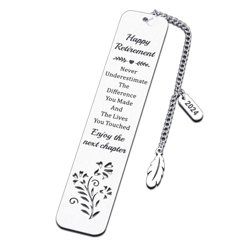 VANLOVEMAC Retirement Gifts for Women Men 2024 Happy Retirement Gifts Bookmark for Women Men Mom Friends Teacher Retirement Gifts for Women Men Coworker Boss Christmas Teacher Retired Gifts