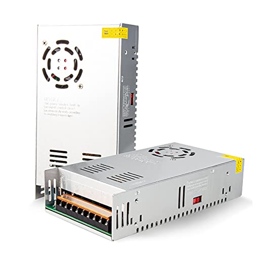 REALSUN 12V 40A Universal Switching Power Converter Adapter Transformer Regulated Supply AC to DC LED Driver 480w for CCTV, Radio, Computer Project, 215mm * 115mm *50mm