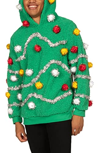 Tipsy Elves Oh Christmas Tree Hooded Ugly Christmas Sweater Size Medium