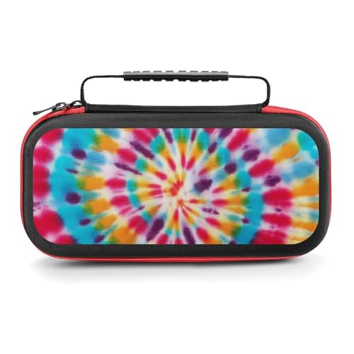 AoHanan Switch Carrying Case Blur Fabric Tie-dye Switch Game Case with 20 Games Cartridges Hard Shell Travel Protection Storage Case for Console & Accessories