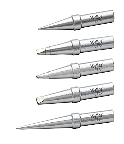 Weller Genuine Weller WE1010 Soldering Tip Set (ETSET-5)- ETA, ETB, ETC, ETP, TETS, 5 PCS