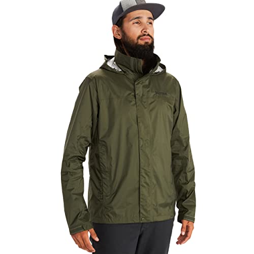 MARMOT Men's Precip Eco Jacket | Lightweight, Waterproof Jacket for Men, Ideal for Hiking, Jogging, and Camping, 100% Recycled, Nori, X-Large