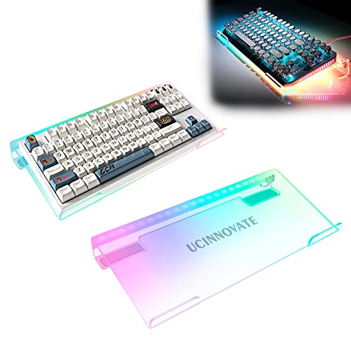 UCINNOVATE Dream Color Acrylic Computer Keyboard Stand, LED Backlit Keyboard Stand Tray, 80% Gaming Keyboard USB Interface Titled Keyboard Stand for Easy Ergonomic Typing and Working Office Desk, Home