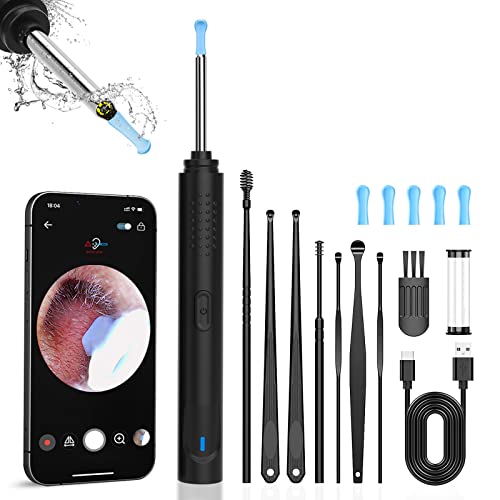 Ear Wax Removal, Ear Cleaner with Camera 1080P HD Wireless, Ear Otoscope with 6 LED Lights, Earwax Remover Kit with 8 Pcs Ear Set, Ear Wax Remowal Tool for iPhone, iPad, Android Phones