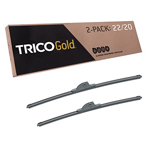 TRICO Gold 22 & 20 Inch Pack of 2 Automotive Replacement Windshield Wiper Blades for My Car (18-2220), Easy DIY Install & Superior Road Visibility