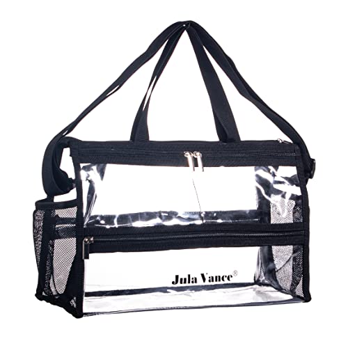 Game Changer Travel Bag Actor Bag Clear Vinyl PVC Makeup Cosmetic Toiletry Bag MUA Kits Organizer Bag Stadium Approved Clear Tote Gym Bag with Adjustable Strap for Home,Work,Concerts, Sports Events