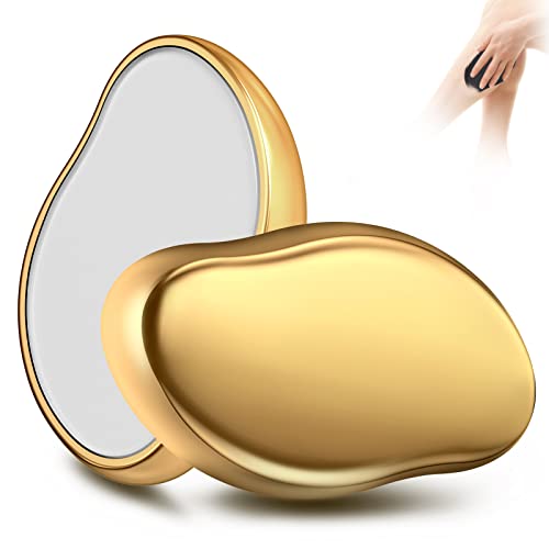 Crystal Hair Eraser Epilator Painless Hair Removal Exfoliation Tool for Women Men for Arms Legs Back Chest Magic Hair Eraser Crystal Hair Remover Razorless Shave Hair Removal Rose Gold