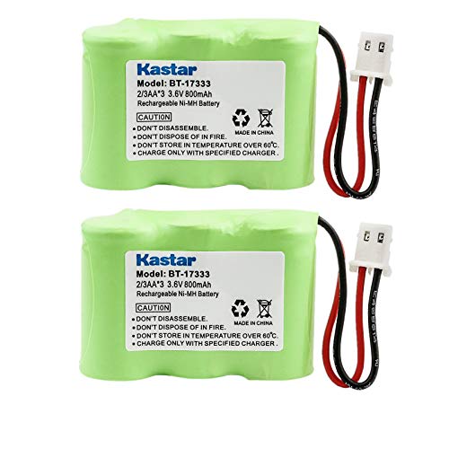 Kastar 2-Pack 2/3AA 3.6V 800mAh 5264 Ni-MH Rechargeable Battery for Home Phone V-Tech 80-1338-00-00 89-1332-00-00 89-1338-00 BT-17333 BT-27333 BT-17233 BT-27233 BT-163345 BT-263345 Cordless Telephone