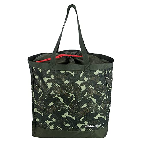 Eddie Bauer Stowaway Packable 25L Cinch Tote with Adjustable Cord-Lock Closure and Exterior Slip Pocket, Dark Loden
