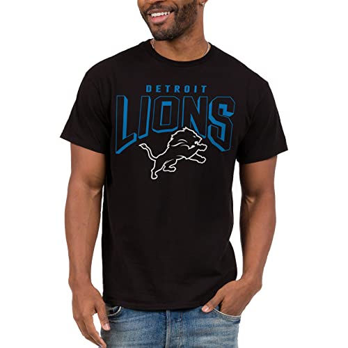 Junk Food Clothing x NFL - Detroit Lions - Bold Logo - Unisex Adult Short Sleeve Fan T-Shirt for Men and Women - Size Small