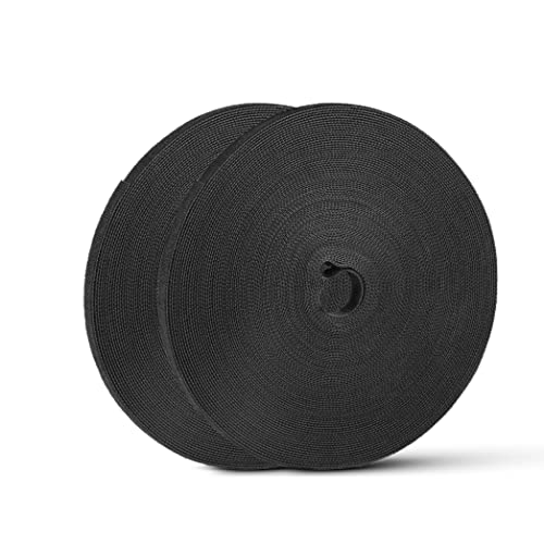 164ft x 1/2inch Hook Loop Cable Ties - BSELEYY Fastening Reusable Straps Double-Sided Self Gripping Fastener Cable Management Tape for Home,Office, Wire Bundling (82ft x 2 Rolls)