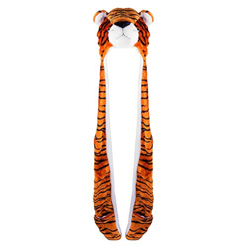 Super Z Outlet Tiger Cute Plush Animal Winter Ski Hat Beanie Aviator Style Winter (Long)