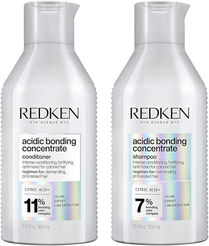 Redken Bonding Shampoo & Conditioner Set for Damaged Hair | Acidic Bonding Concentrate | Sulfate-Free | Repairs Bleached or Color-Treated Hair | For All Hair Types | 10.1 Fl Oz