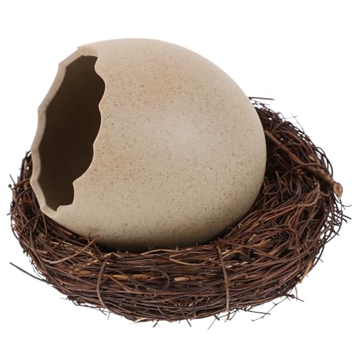 TOPPERFUN 1 Set Bird's Nest Bowl Food Tray Food Dish Storage Bowl Eggshell Bowl with Nest Household Snack Dish Ceramic Food Bowl Fruit Bowl Serving Bowl Egg Shell Medium Ceramics