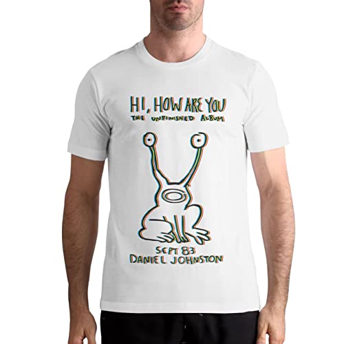 NEWCREATEES Men's T-Shirt Daniel Singer Johnston Hi,How are You Crew Neck Shirts Short Sleeve Tees Summer Cotton Top White XX-Large