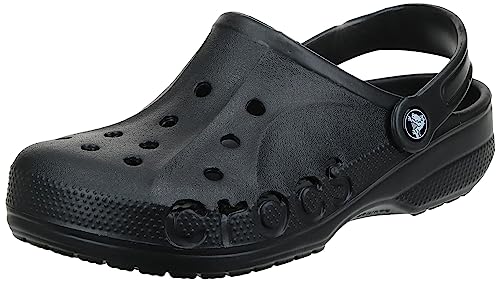 Crocs Unisex-Adult Baya Clogs, Black, 7 Men/9 Women