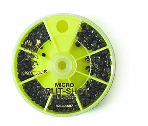 Eagle Claw Micro Split-Shot Sinker Assortment, 368 Sinkers, Plain Lead, Assorted Sizes, Dial Pack