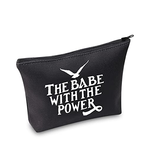 TSOTMO Movie Merchandise Gift THE BABE WITH THE POWER Inspired By Movie Cosmetic Bag For Fans Galentine's Gift Feminist Gift Makeup Bag (Power BLK)