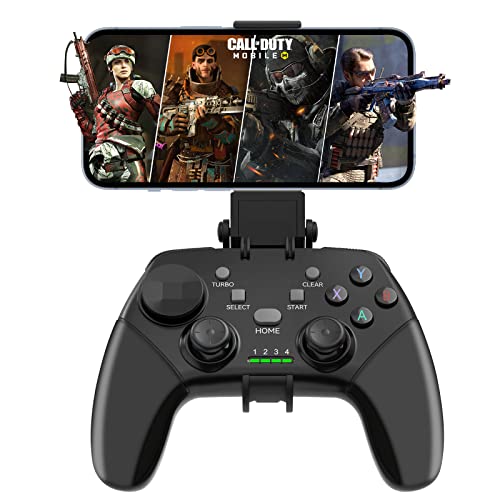 Mobile Gaming Controller, Wireless Controller for iPhone/iOS/Android/PC/Steam Deck Gamepad with Phone Holder, Turbo, Joystick for iPhone 15/14/13/iPad/Android/Samsung/Tablet, Call of Duty, Direct Play