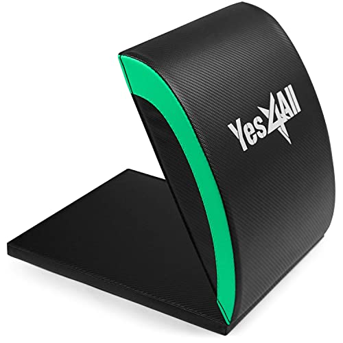 Yes4All Ab Mat Tailbone For Sit Up 15' Foldable Double Thick Situps Pad I Workout Mat for Abdominal Exercises, Crunches, Push-Ups, Core Training, Lower Back Support, Stretches Ab Muscles - Green