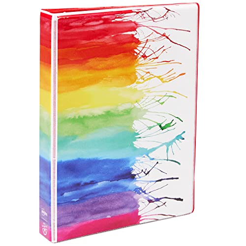 Avery + Amy Tangerine Designer Collection Mini Binder, 5.5' x 8.5', 1 Inch Round Rings, Watercolor Rainbow, 1 Mini 3 Ring Binder (18713)