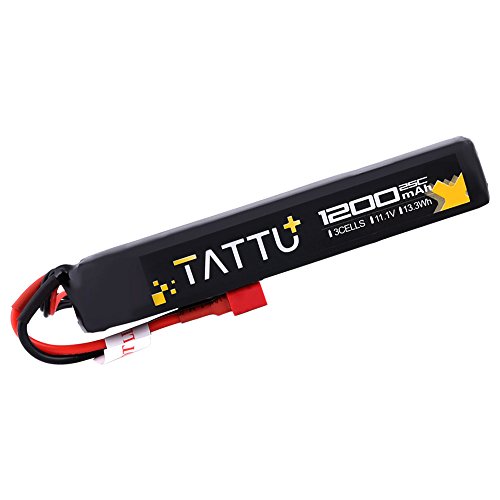 TATTU 11.1V LiPo Airsoft Stick Battery with Deans Connector,3S 1200mAh 25C Battery Pack for Airsoft Gun