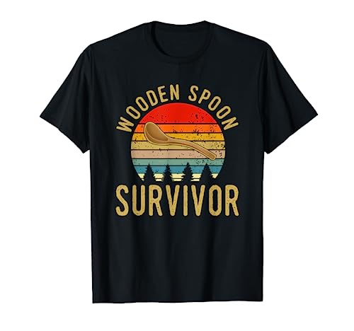Wooden Spoon Survivor | Funny Vintage Retro Humor T-Shirt