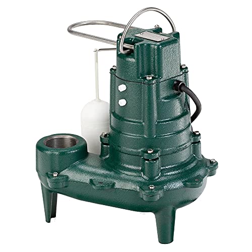Zoeller Waste-Mate 267-0001 Sewage Pump, 1/2 HP Automatic – Heavy-Duty Submersible Sewage, Effluent or Dewatering Pump