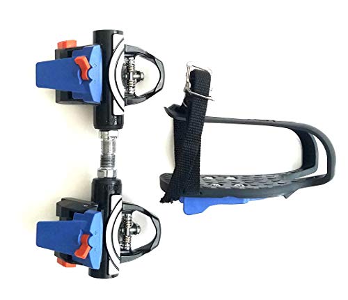 Fit 5 Indoor Exercise Spin Bike Pedal for SPD and Delta with Removable Platforms for Sneakers - Compatible with All Indoor Bikes and Instantly Adapts to All Pedals, All Clips/Cleats and Shoes