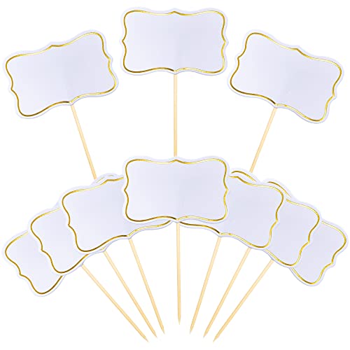 56 PCS White Cheese Markers Cake Topper Toothpick Cupcake Toppers for Charcuterie Board Buffet Labels Blank Toothpick Flags Appetizer Signs Cupcake Toppers Picks for Charcuterie Board Decorations