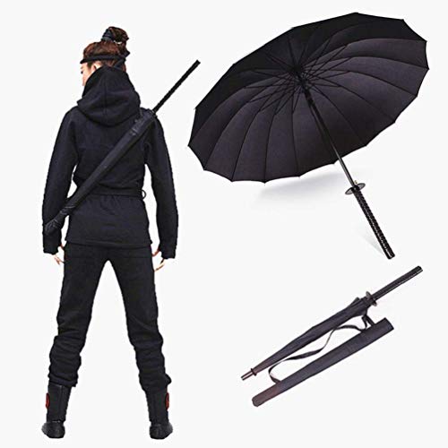 Sword Umbrella Katana Umbrella Samurai Sword Umbrella Japanese Umbrella Samurai Umbrella Creative Strong Windproof Semi-Automatic Knife Umbrella Decoration Birthday Gift (24 bone)