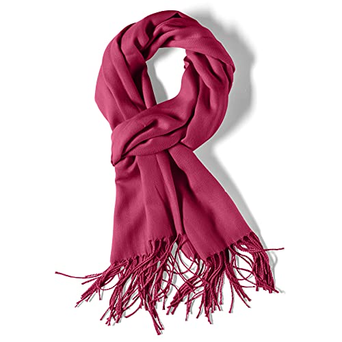 Scarves for Women Silky Pashmina Shawls and Wraps Gifts for Women Mom Girlfriend Birthday Anniversary Head Scarfs for Women (One Size, Fuchsia)