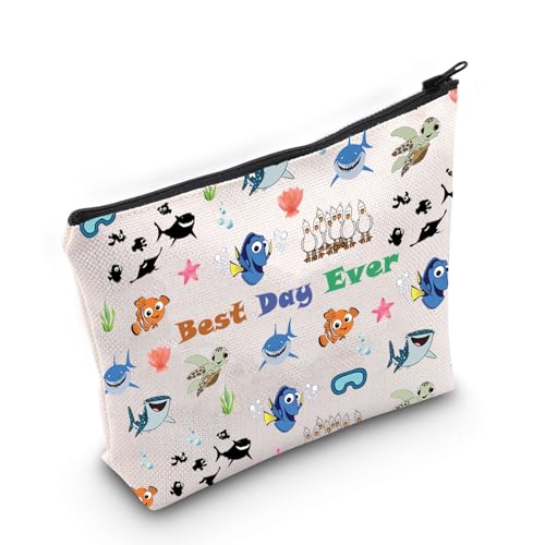 Nemo Dory Cartoon Movie Merchandise Best Day Ever Cosmetic Makeup Bag for Nemo Dory Fans (Fish N bag)