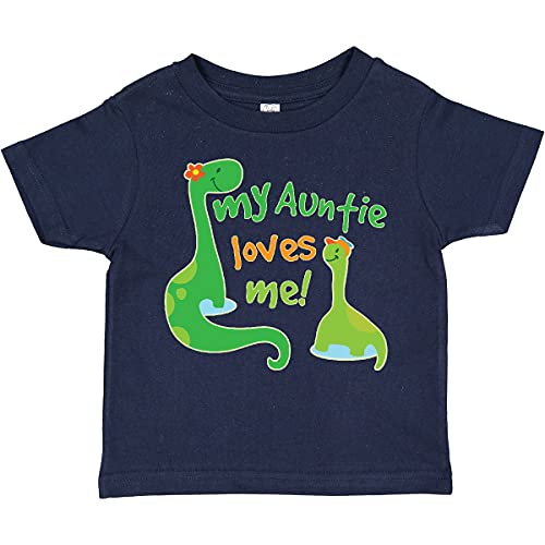 inktastic My Auntie Loves Me Dinosaur Toddler T-Shirt 3T Navy Blue 1c10c