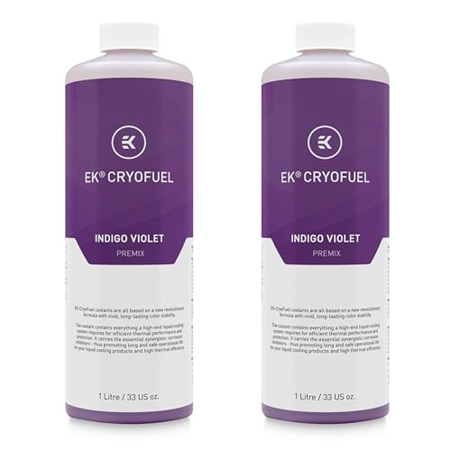EKWB EK-CryoFuel Premix PC Coolant, 1000mL, Indigo Violet, 2-Pack