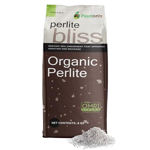 Organic Perlite Bliss (8 Qts) - Organic Perlite for Plants - OMRI-Listed Soil Additive for Plants, Soil Health, & Root Growth - Premium Horticultural Perlite for Plants and Gardening