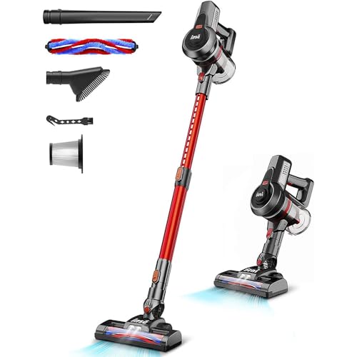 INSE Cordless Vacuum Cleaner, Powerful Battery Vacuum Cleaner, 6 in 1 Stick Vacuum Rechargeable Vacuum 2200m-Ah Up to 45 Mins, Lightweight Handheld Vacuum Cleaner for Carpet and Floor Hard Pet Hair