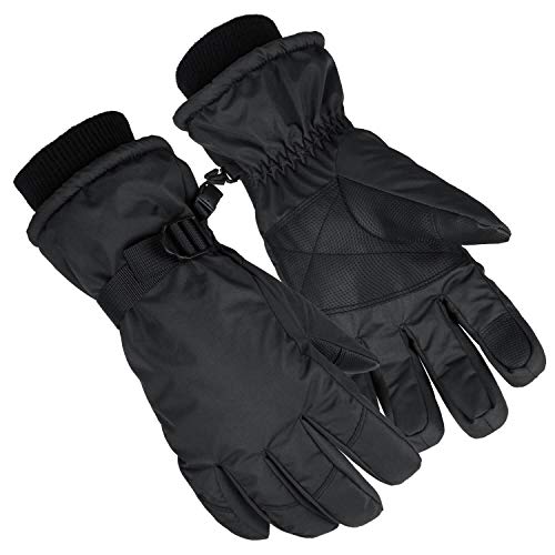 OZERO Ski Gloves Waterproof Touchscreen Winter Glove for Snow Skiing/Snowmobile/Motorcycle/Hiking/Ice Fishing/Outdoors Work - Hands Warm in Cold Weather for Men and Women Medium Black