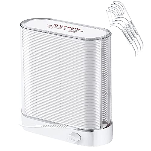 Holy Rose Dental Floss Picks Dispenser,Adults for Clean Teeth Floss Sticks Toothpick,Automatic Pop-Up Organiser Case with Flossers 88 Count,Flosser Holder Container Is Perfect Tool for Tooth Care.