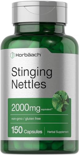 Horbaach Stinging Nettle Capsules 2000mg | 150 Count | Herbal Leaf Extract Supplement | Non-GMO, Gluten Free