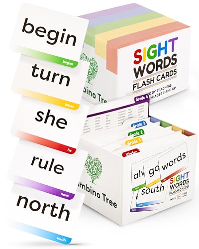 Sight Words Flash Cards Kindergarten 1st - 4th Grade Education - 600 Words from Dolch's and Fry's Sight Word List on Thick Durable Large Flash Cards with Sorting Corner and 18 Learning Mini Games