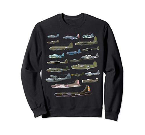 American WW2 Warplanes Warbirds Plane Spotting Sweatshirt