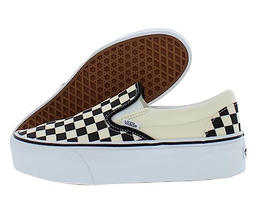 Vans Women's UA Classic Slip-On Stackform Sneakers, CheckerboardBlack/White, 10 Medium US