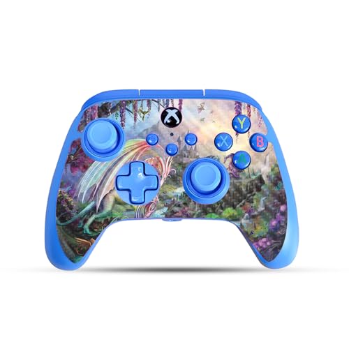 Carbon Fiber Gaming Skin Compatible with PowerA Xbox Series X|S Enhanced Wired Controller - Dragon Paradise - Premium 3M Vinyl Protective Wrap Decal Cover | Crafted in The USA by MightySkins