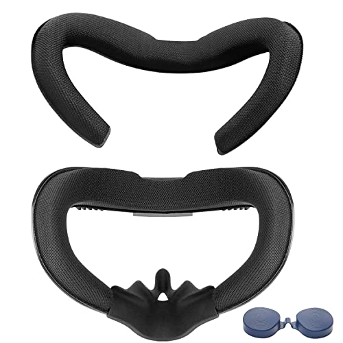 EWalos Upgraded Foam Face Pad Replacement for Oculus Quest 2, Widened Face Cover with Anti-Leakage Nose Pad for Oculus Quest 2, VR Headsets Sweat-Proof Comfortable
