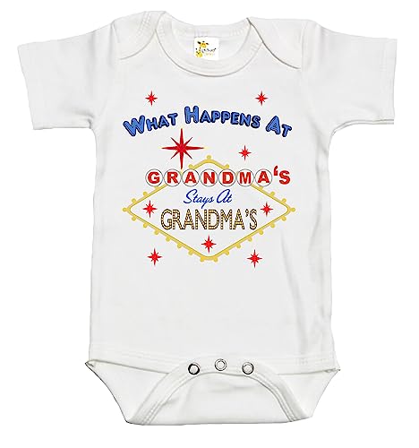 What Happens at Grandma's Stays at Grandma's Baby Bodysuit Cute Baby Clothes (3-6 Months)