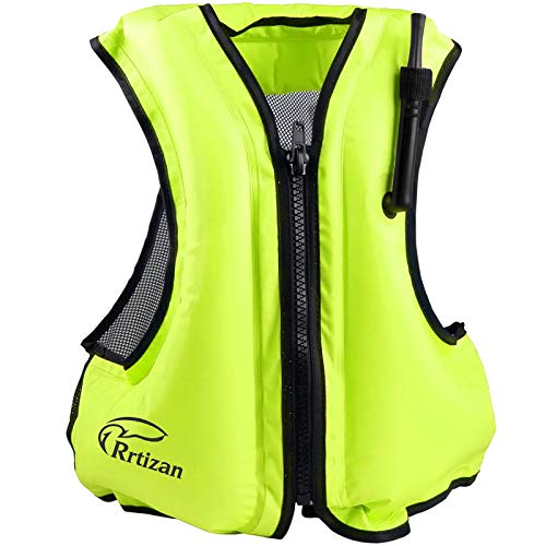 Rrtizan Swim Vest for Adults, Buoyancy Aid Swim Jackets - Portable Inflatable Snorkel Vest for Swimming, Snorkeling, Kayaking, Paddle Boating and Other Low Impact Water Sports Safety